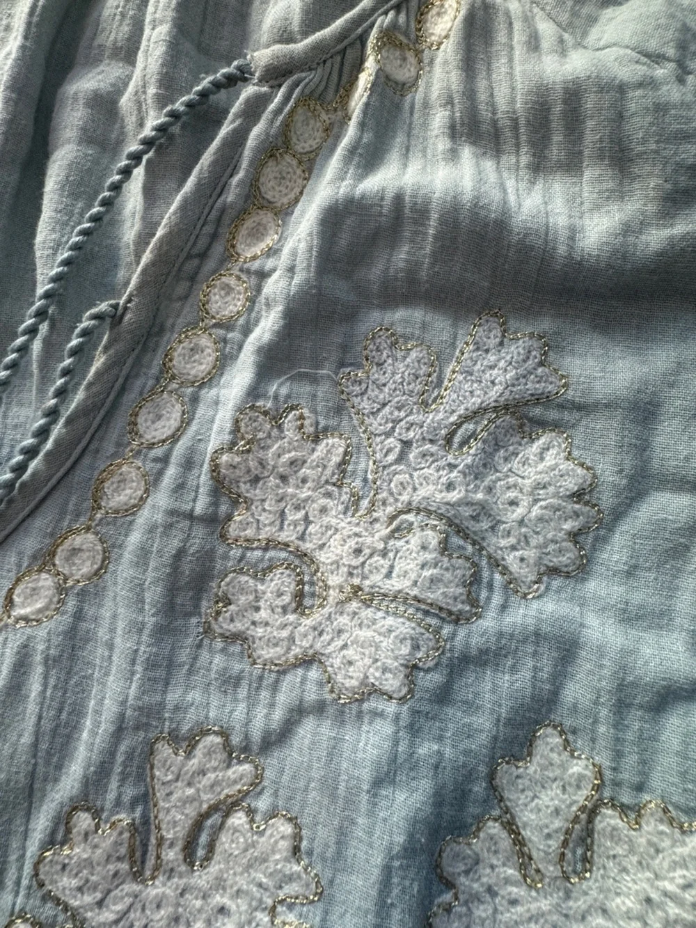 Ibiza Mode Kaftan Leaf Pale Blue sz XS/S